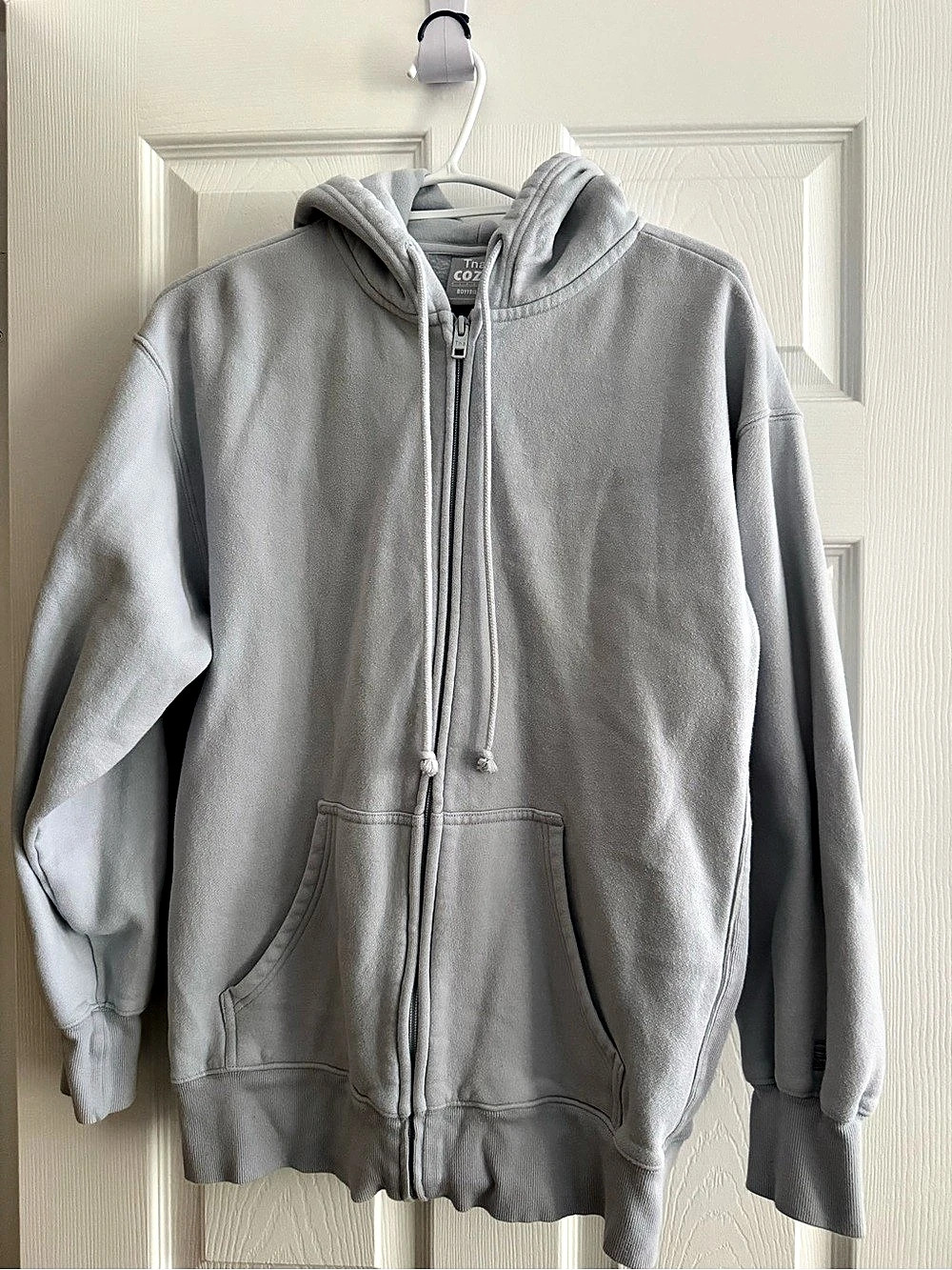 Aritzia TNA Cozy Fleece Perfect Zip Hoodie Zip-Up Hoodie in Gray Like New